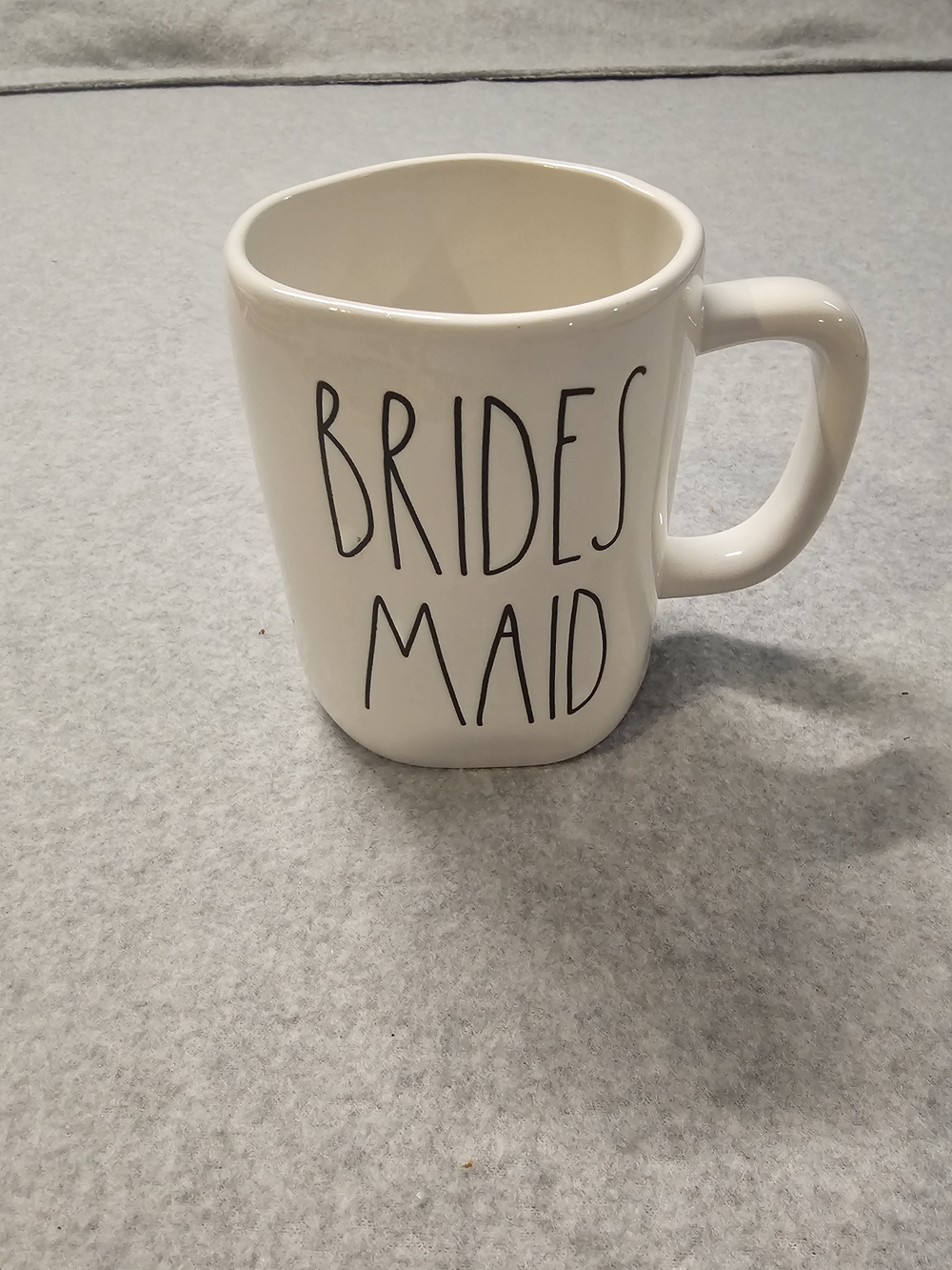 Rae Dunn White 'BRIDESMAID' Ceramic Mug with Black Lettering